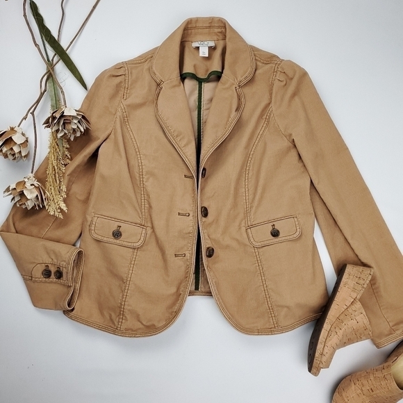 LOFT Maternity Tan Corduroy Coat Size 8 - Picture 4 of 14